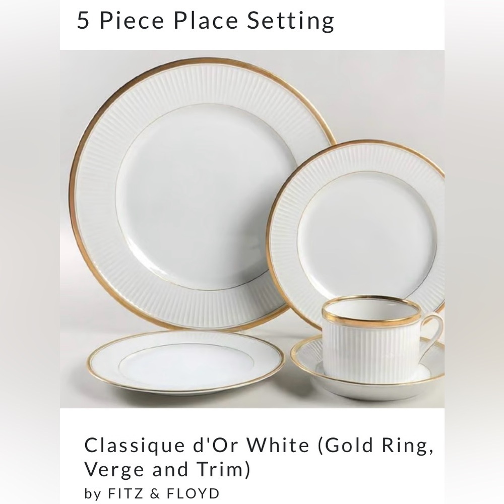 White and Gold Dinnerware Set